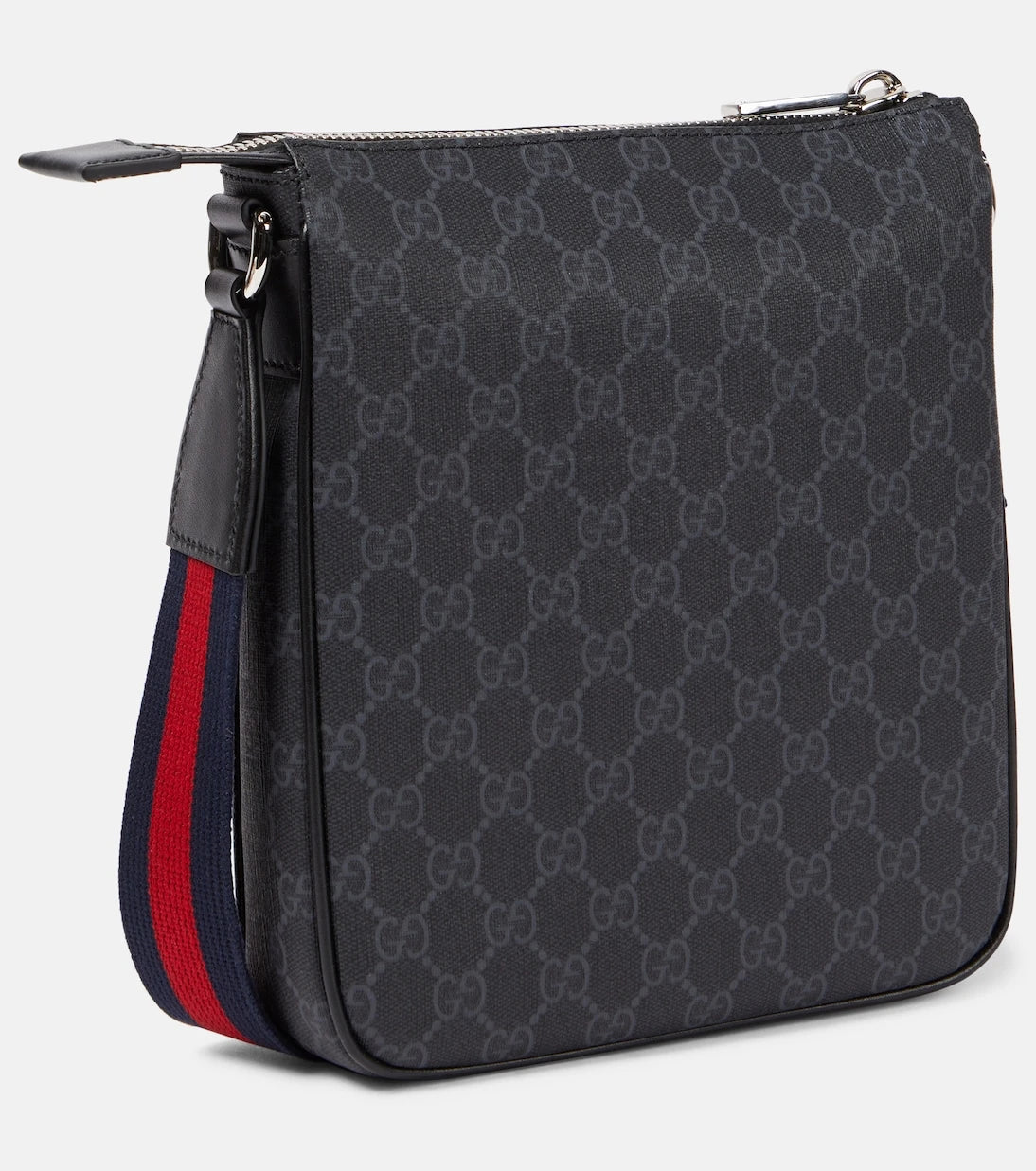 Gucci - GG canvas leather-trimmed crossbody bag