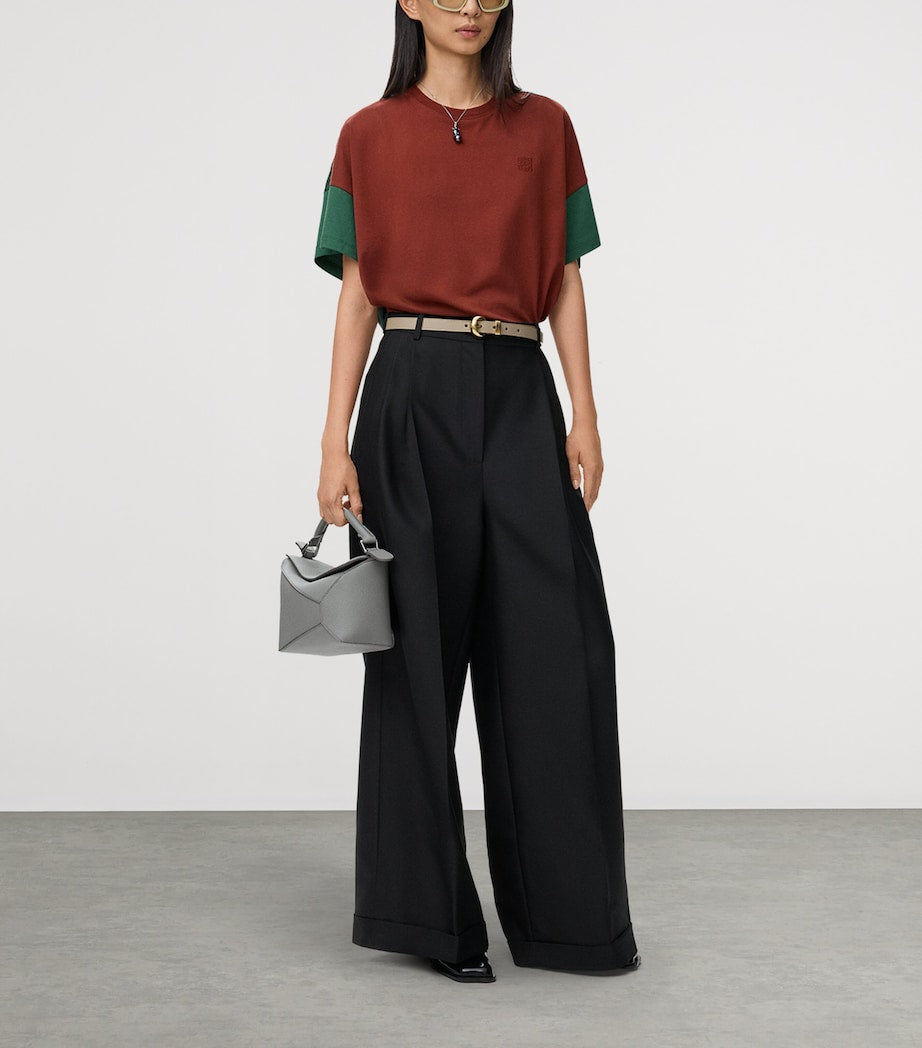 LOEWE Brown Cotton-Silk Box-Fit T-Shirt