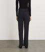 Vince Navy Crepe High-Waist Trousers