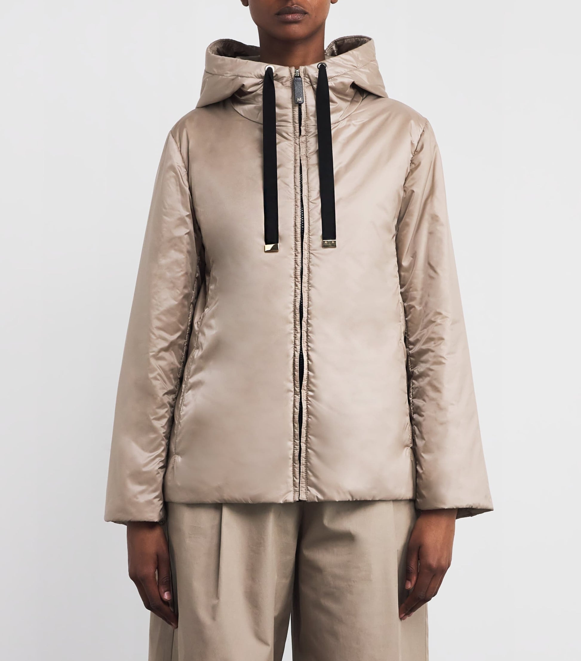 Max Mara Beige The Cube Hooded Puffer Jacket