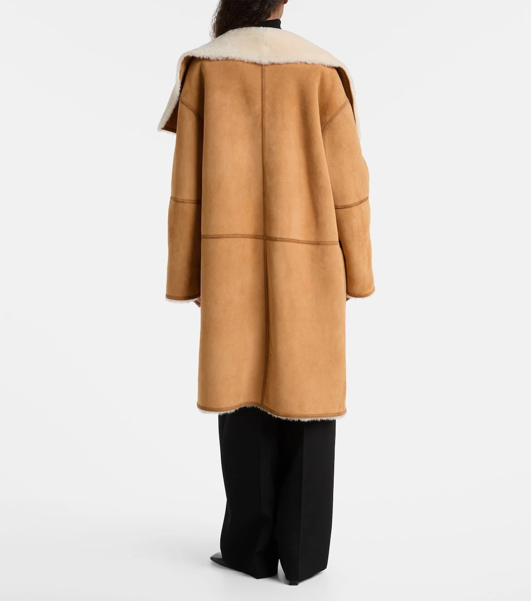 Toteme - Shearling-trimmed suede coat