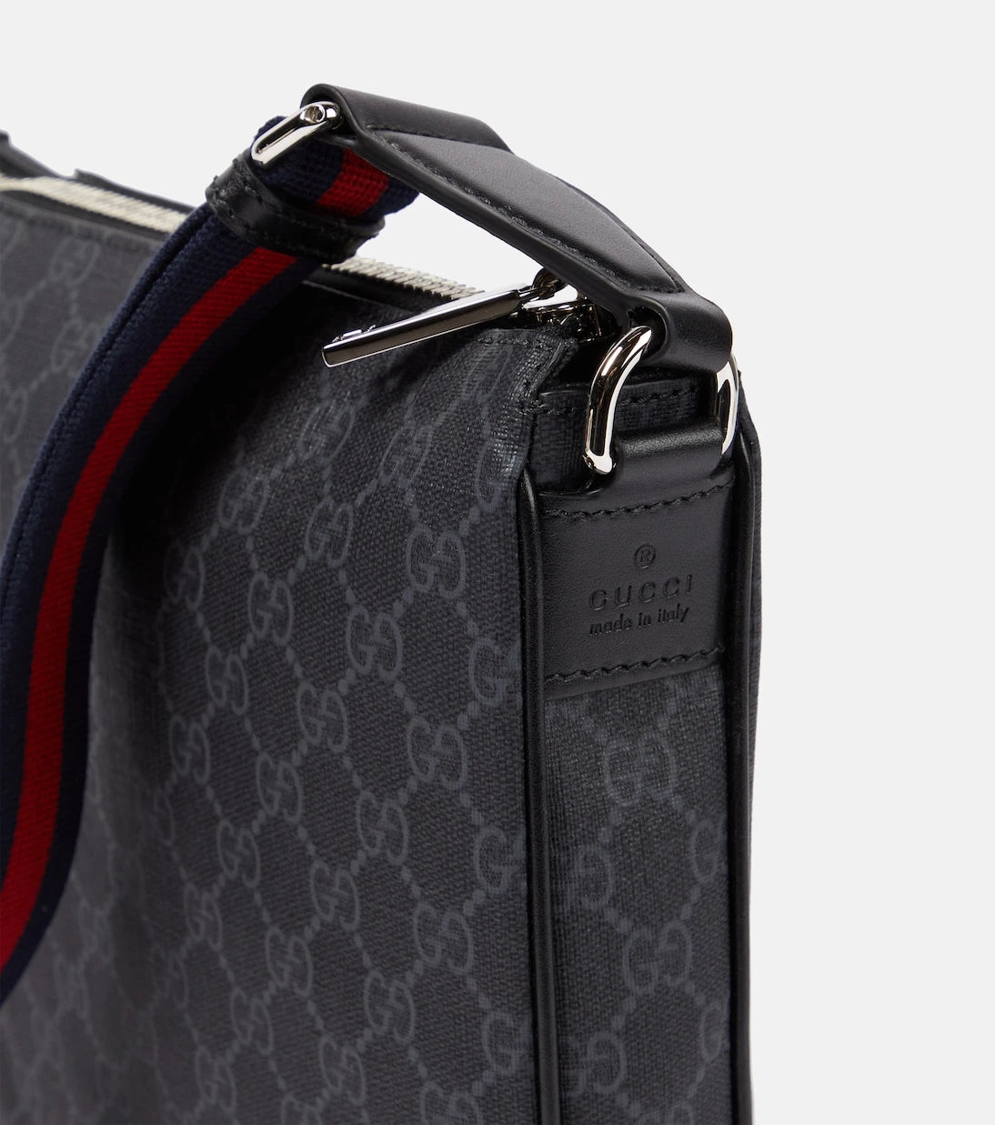 Gucci - GG canvas leather-trimmed crossbody bag