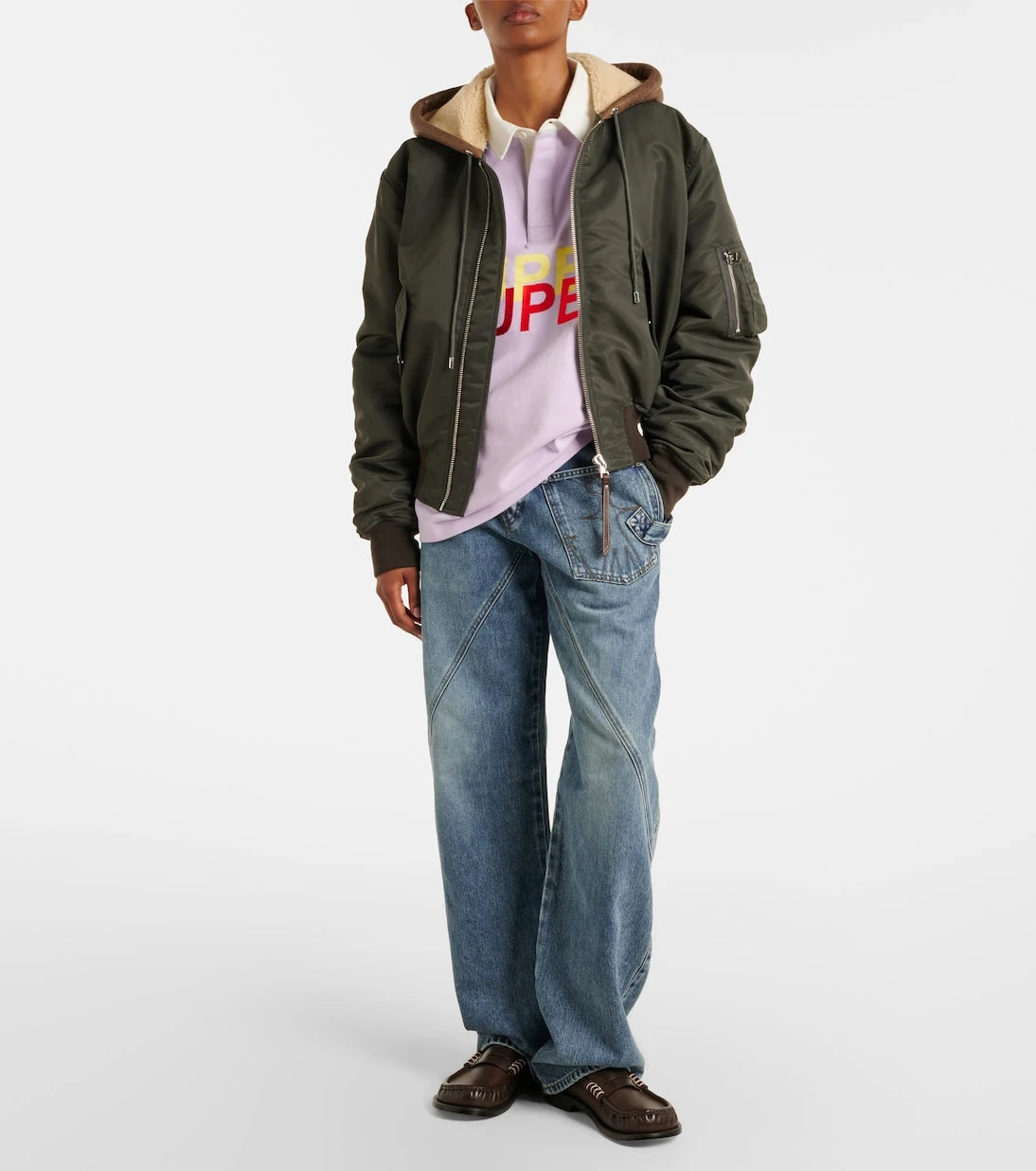 JW Anderson - Shearling-trimmed bomber jacket
