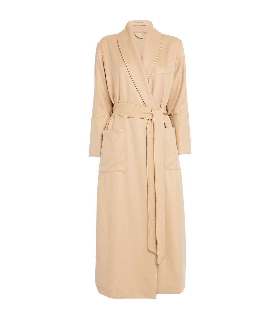 Olivia von Halle Beige Cashmere Logan Robe