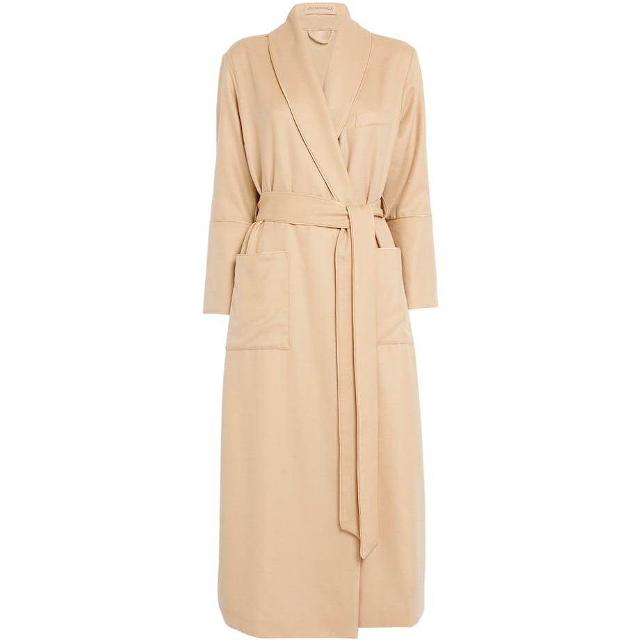 Olivia von Halle Beige Cashmere Logan Robe