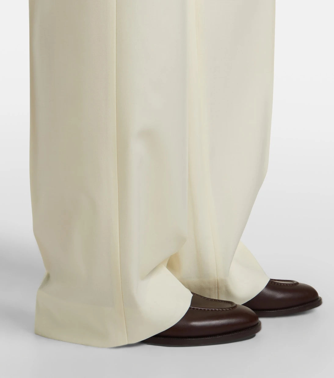 Moncler - Pleated virgin wool straight pants