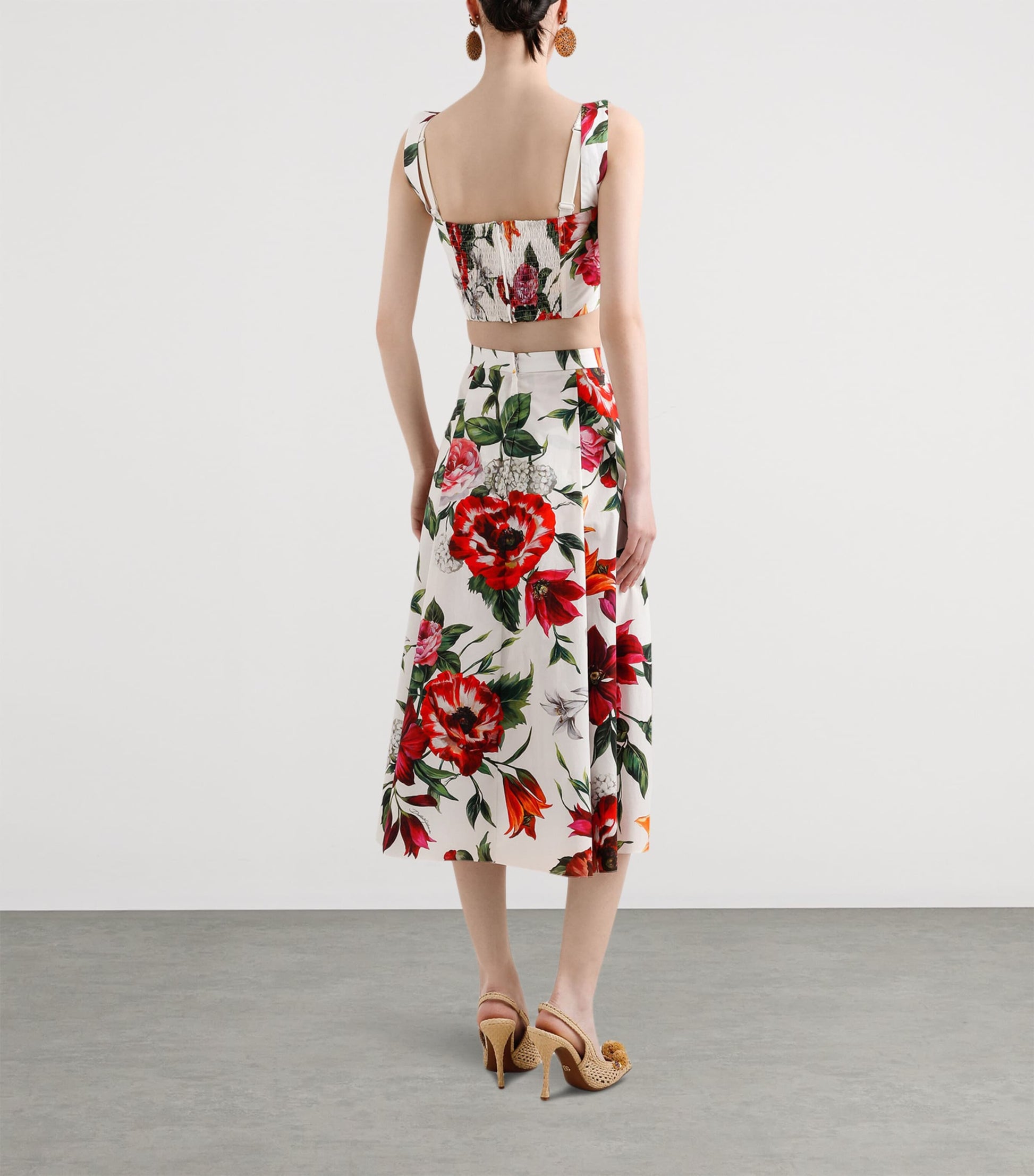 Dolce & Gabbana Multi Cotton Floral Crop Top