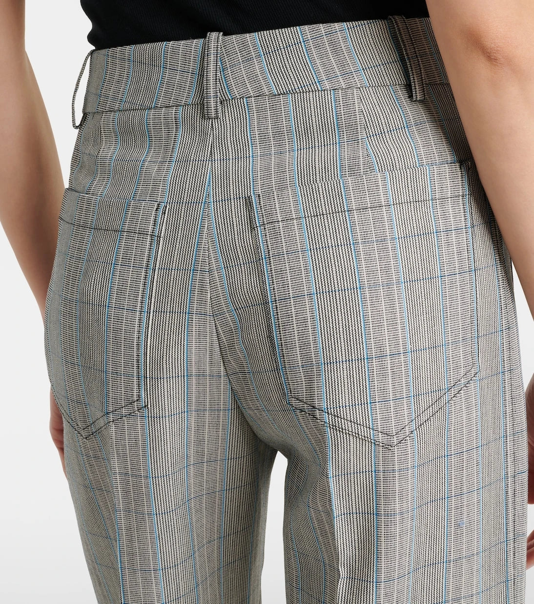 Victoria Beckham - Checked virgin wool straight pants