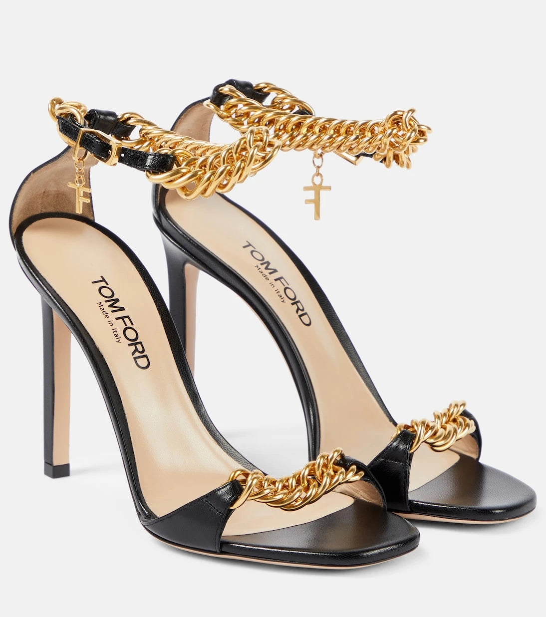 Tom Ford - صندل زينيث 105 الجلدي بتفاصيل سلسلة