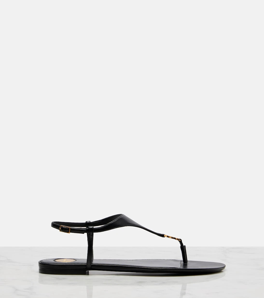 Saint Laurent - Cassandre leather thong sandals