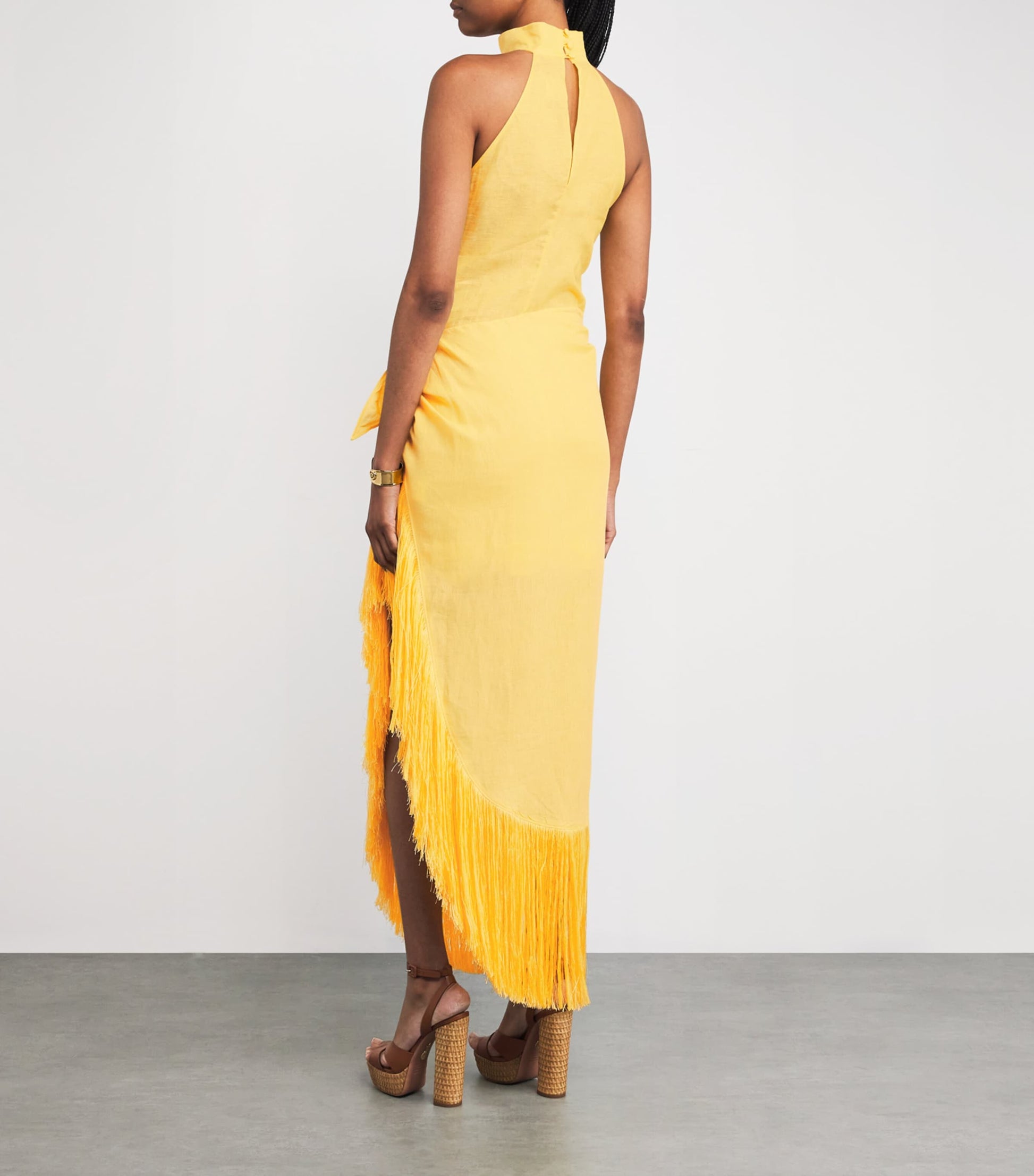 Linen Fringed Athena Mini Dress