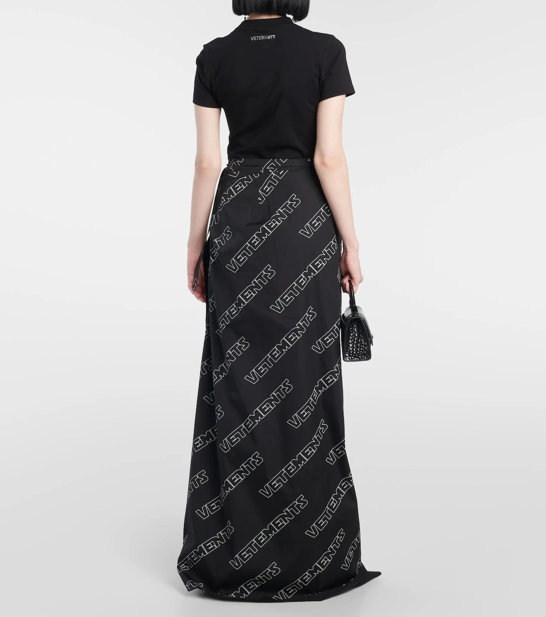 Vetements - Logo cotton wrap skirt