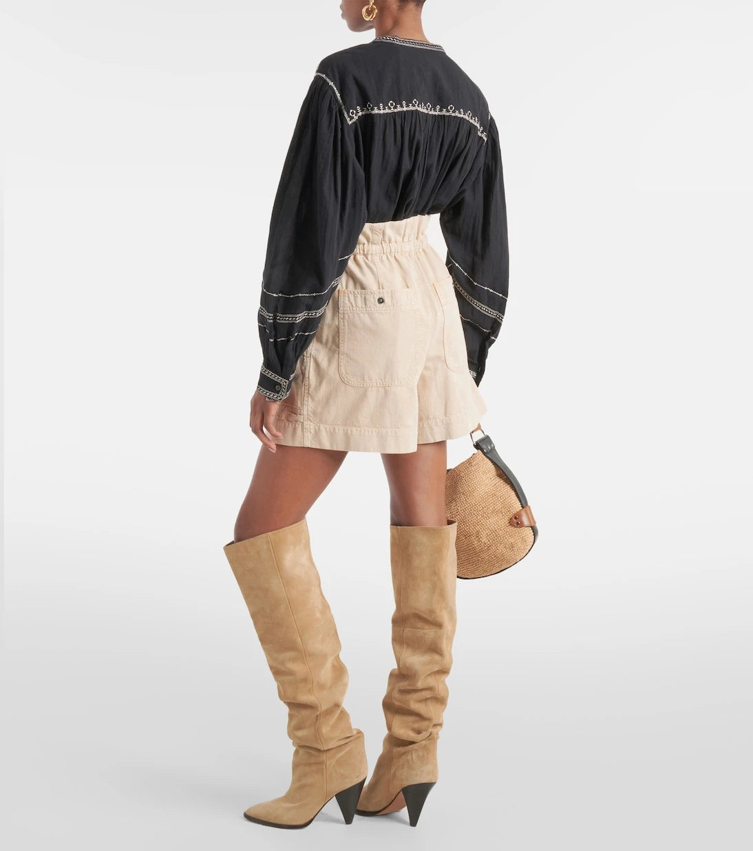 Marant Etoile - Ipolyte high-rise denim shorts