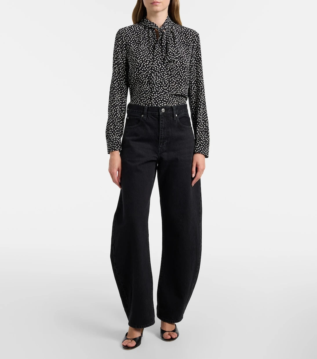 Frame - The Bubble barrel-leg jeans