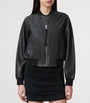 Black Leather Orten Bomber Jacket