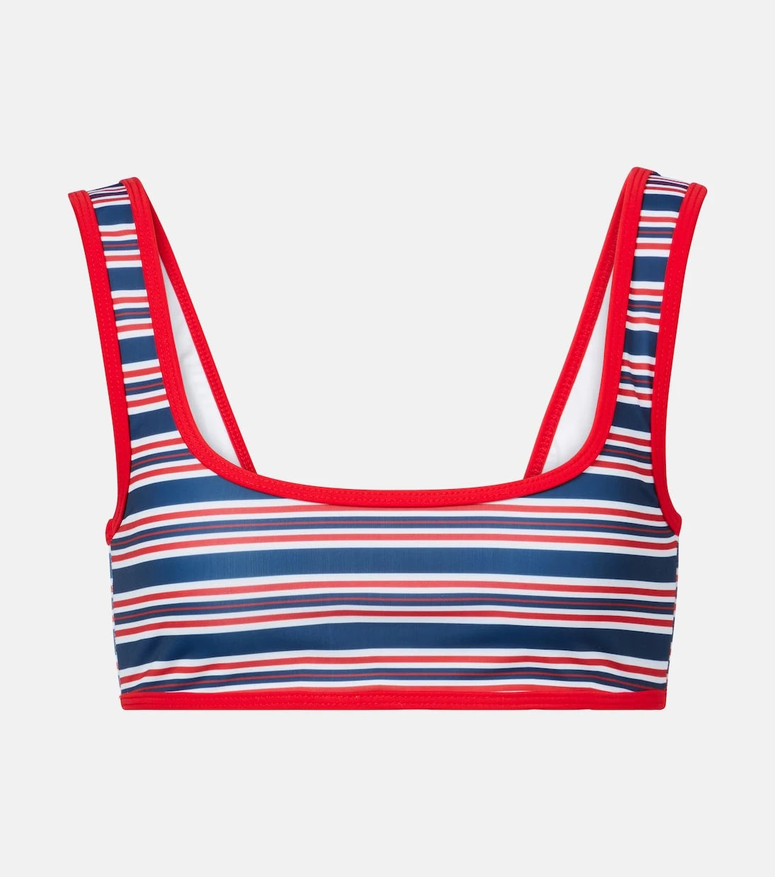Jade Swim - Rounded Edges striped bikini top