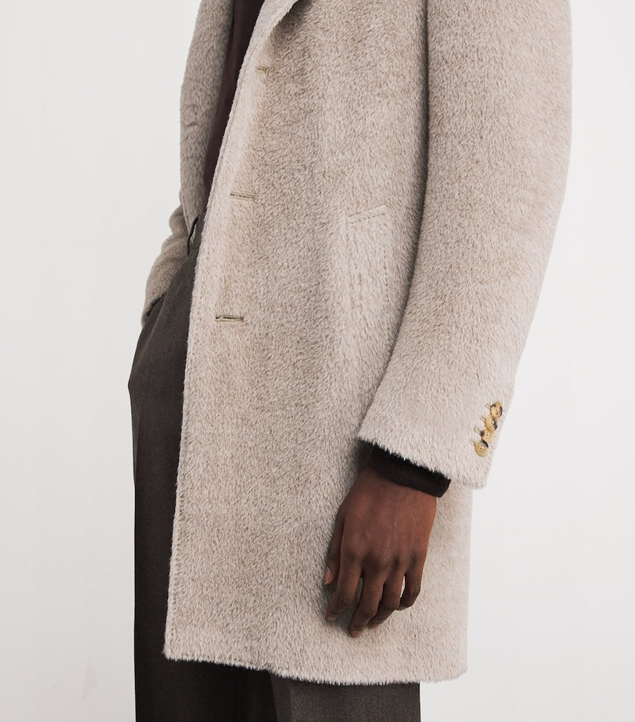 Grey Alpaca-Wool Overcoat