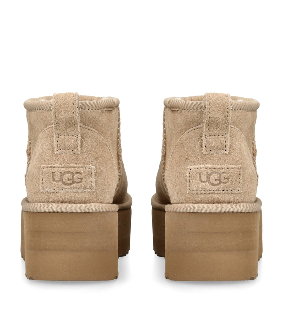 UGG Beige Classic Ultra Mini Platform Boots 50