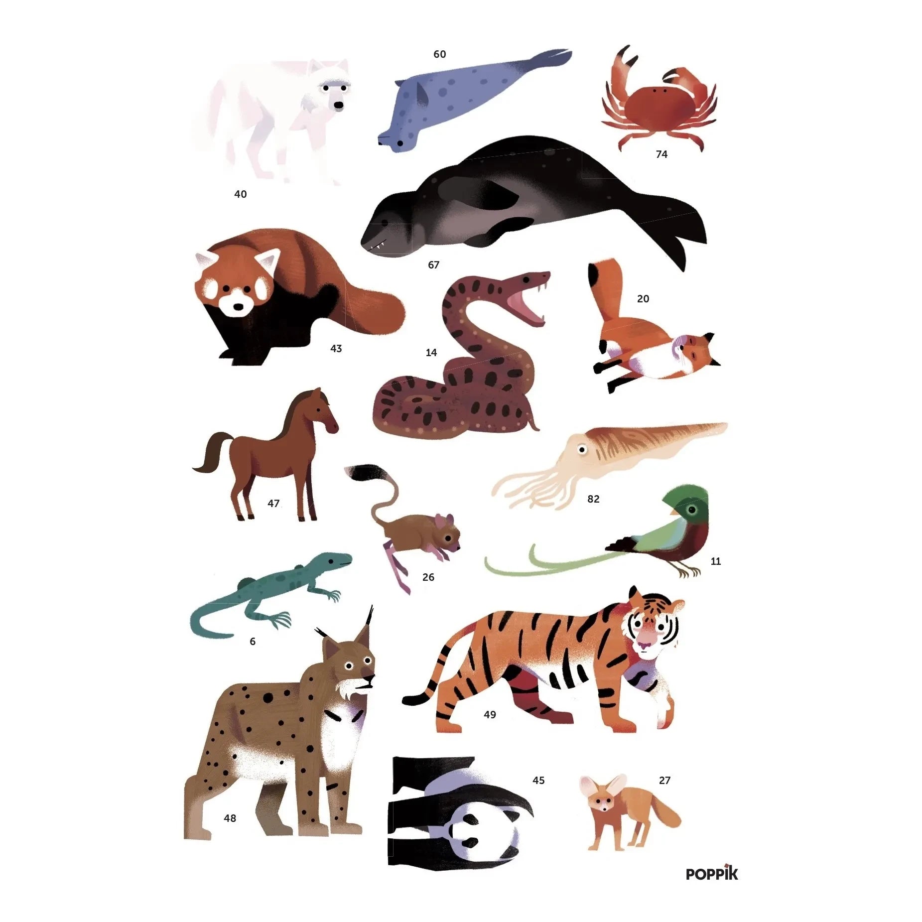 Poppik - Animals Poster + Stickers