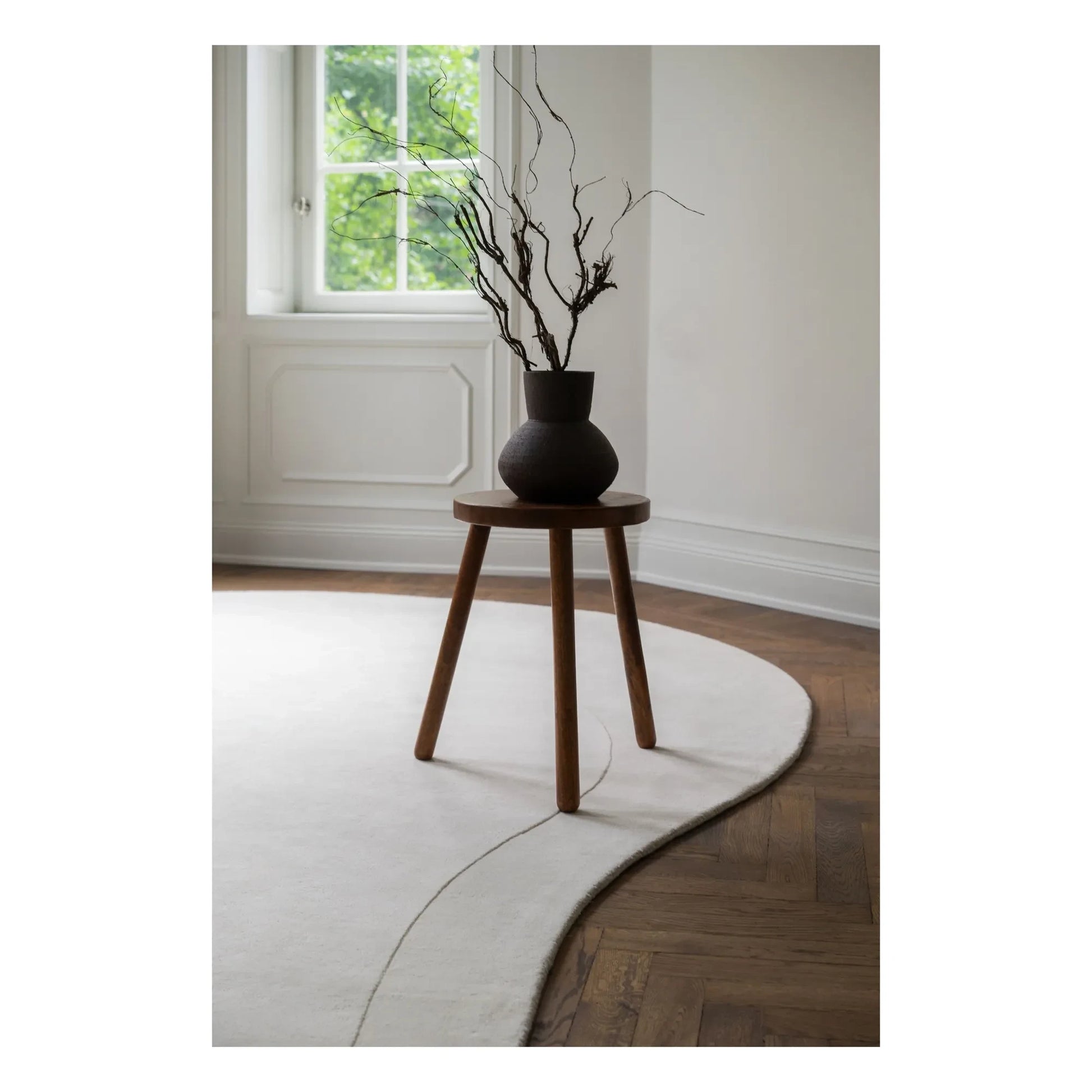 Layered - Residue Wool Carpet  | White