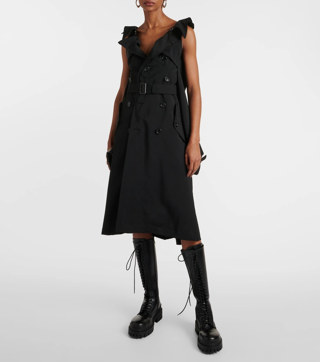 Junya Watanabe - Cutout wool and mohair midi dress