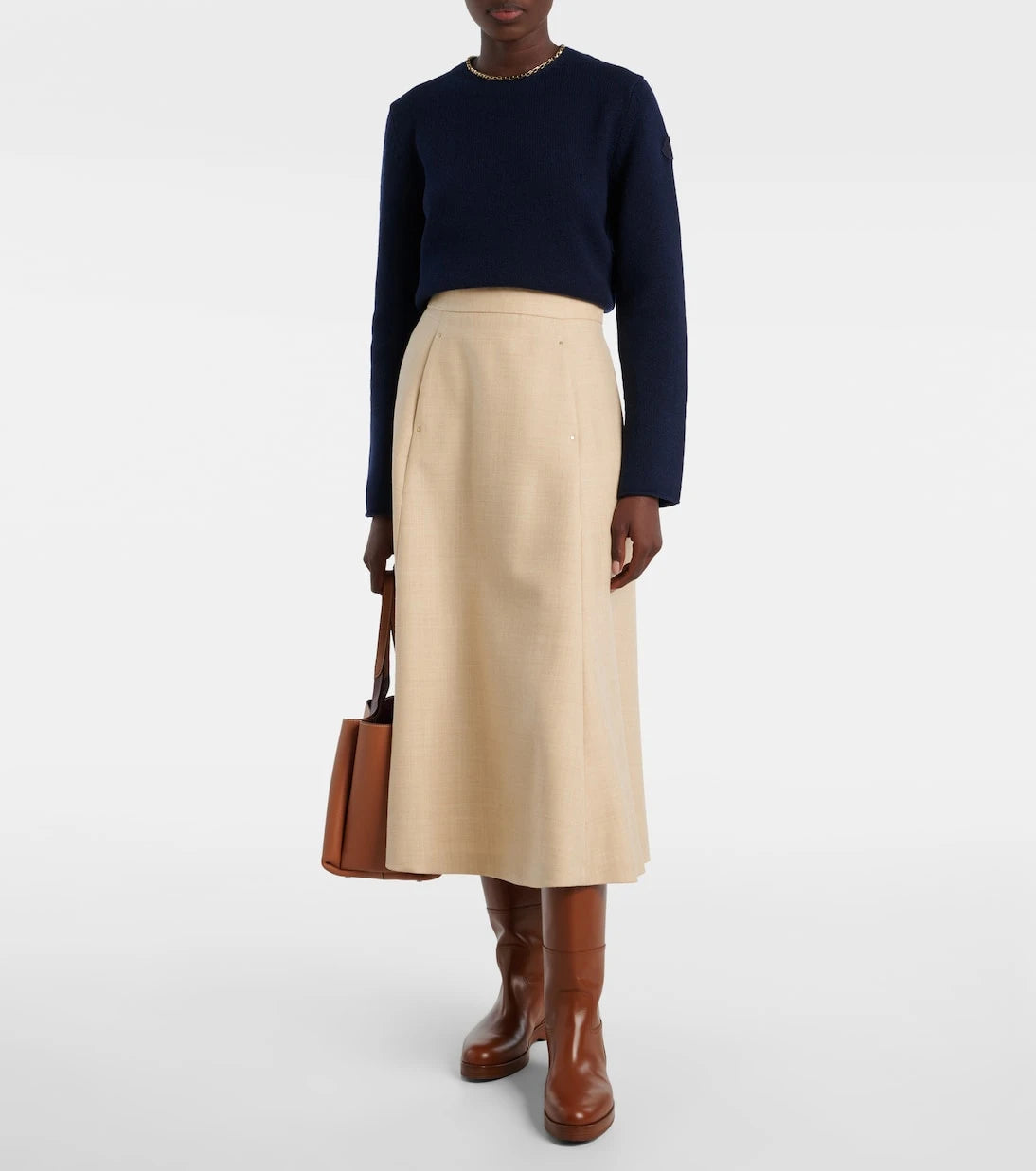 Moncler - Virgin wool midi skirt