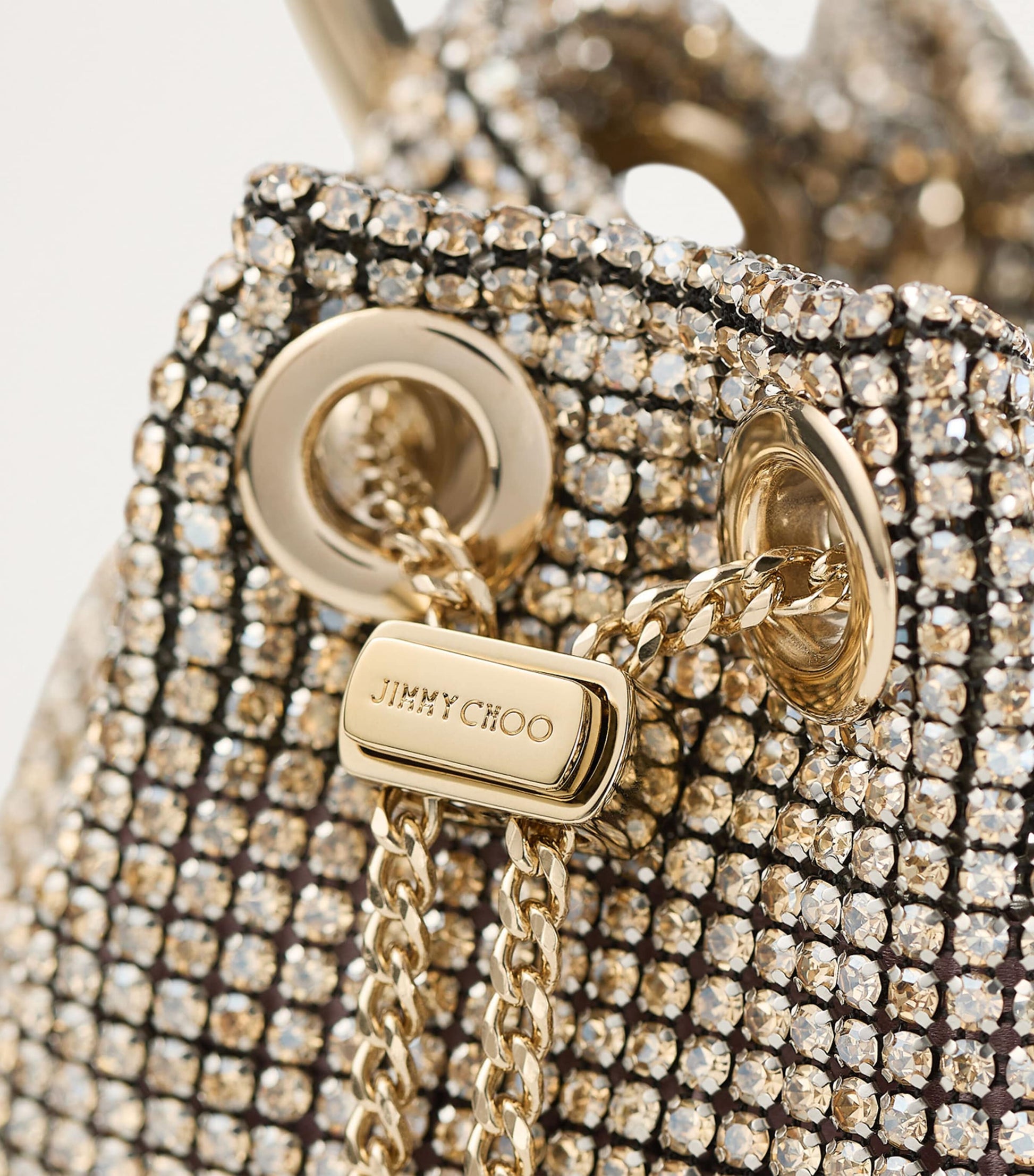 Gold Micro Embellished Bon Bon Top-Handle Bag