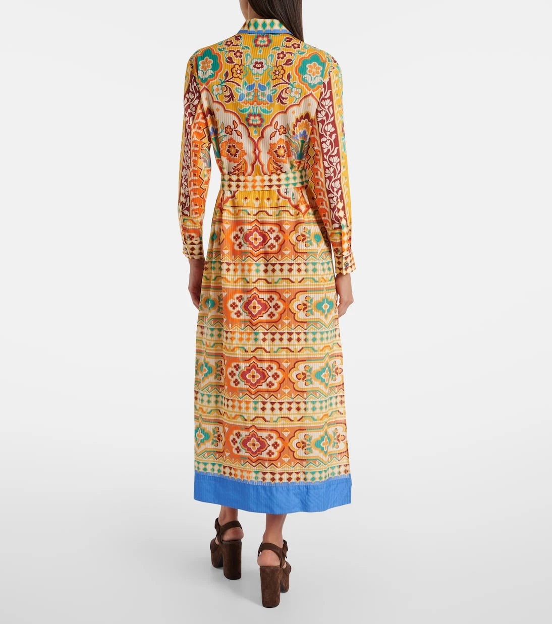 Etro - Printed cotton and silk midi dress