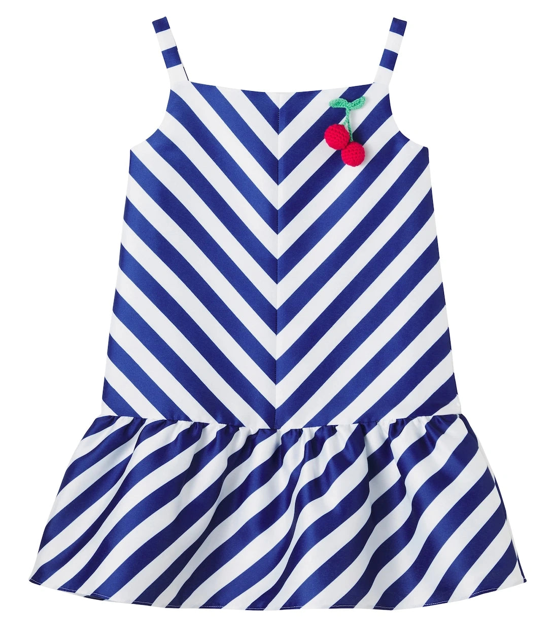 Self-Portrait Kids - Appliqué striped taffeta dress