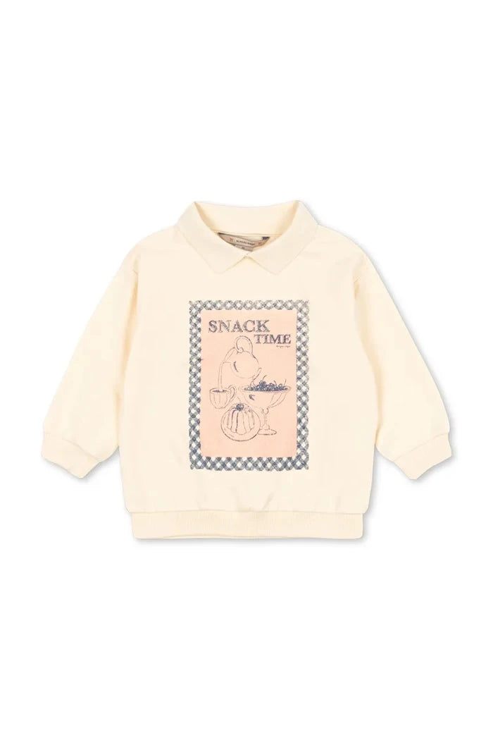 Konges Sløjd SPOTTY LS POLO GOTS Çocuk Pamuklu Sweatshirt