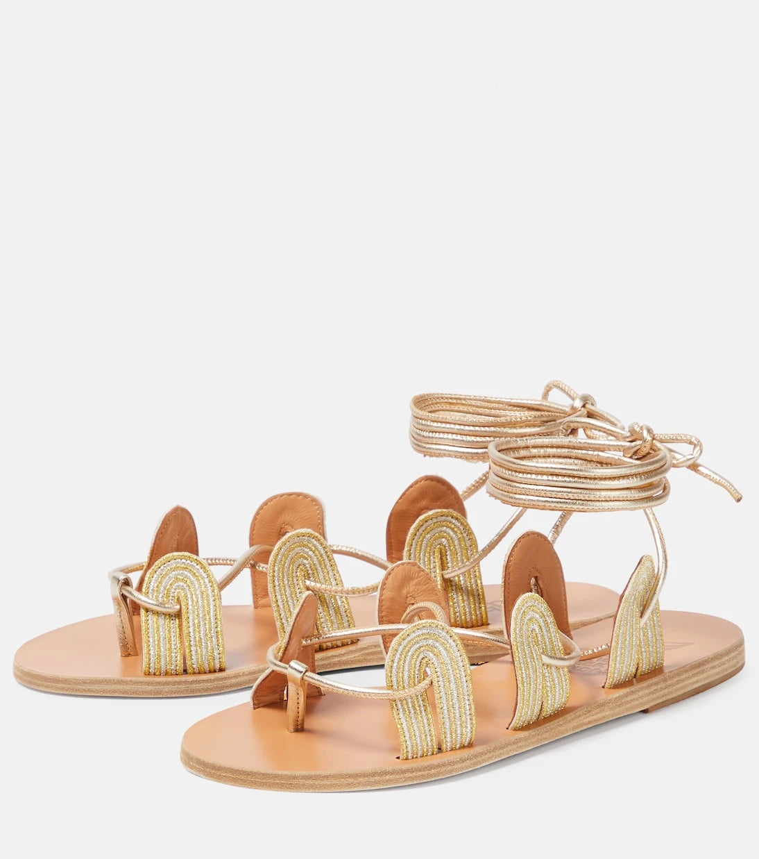 Ancient Greek Sandals - Aristides metallic leather sandals