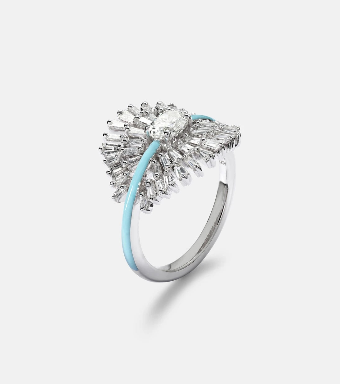 Kamyen - 18kt white gold pinky ring with diamonds