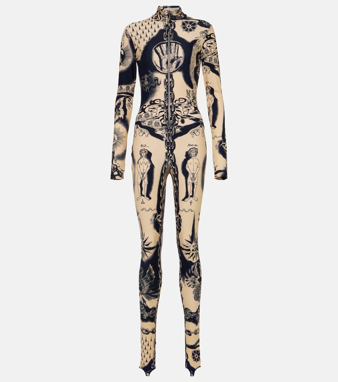 Jean Paul Gaultier - Tattoo Collection printed jersey catsuit