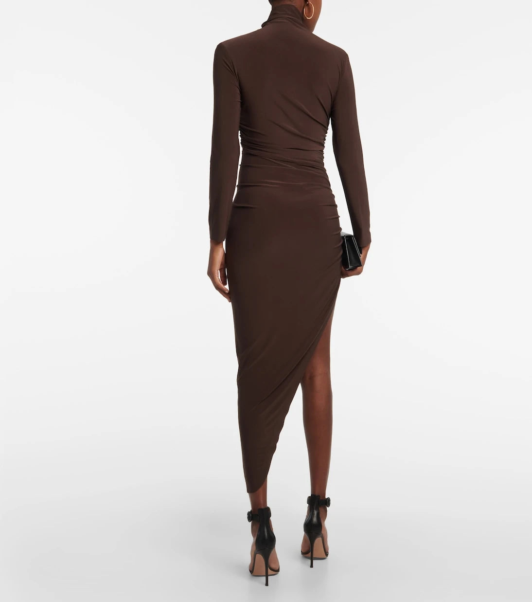 Norma Kamali - Asymmetric turtleneck midi dress
