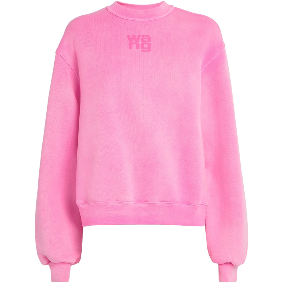 Alexander Wang Pink Cotton-Blend Logo Sweatshirt