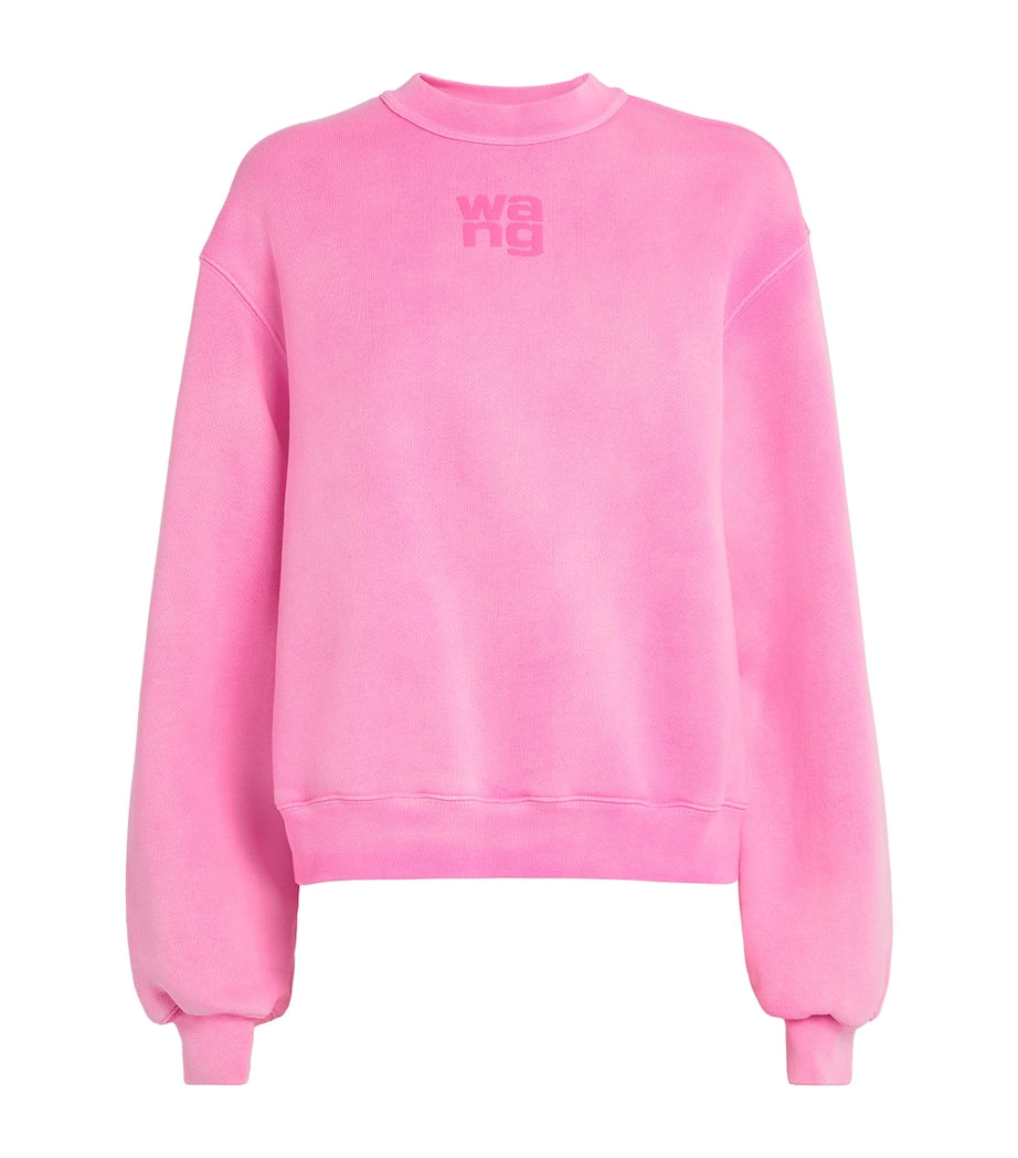 Alexander Wang Pink Cotton-Blend Logo Sweatshirt