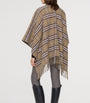 Beige Wool-Cashmere Check Cape