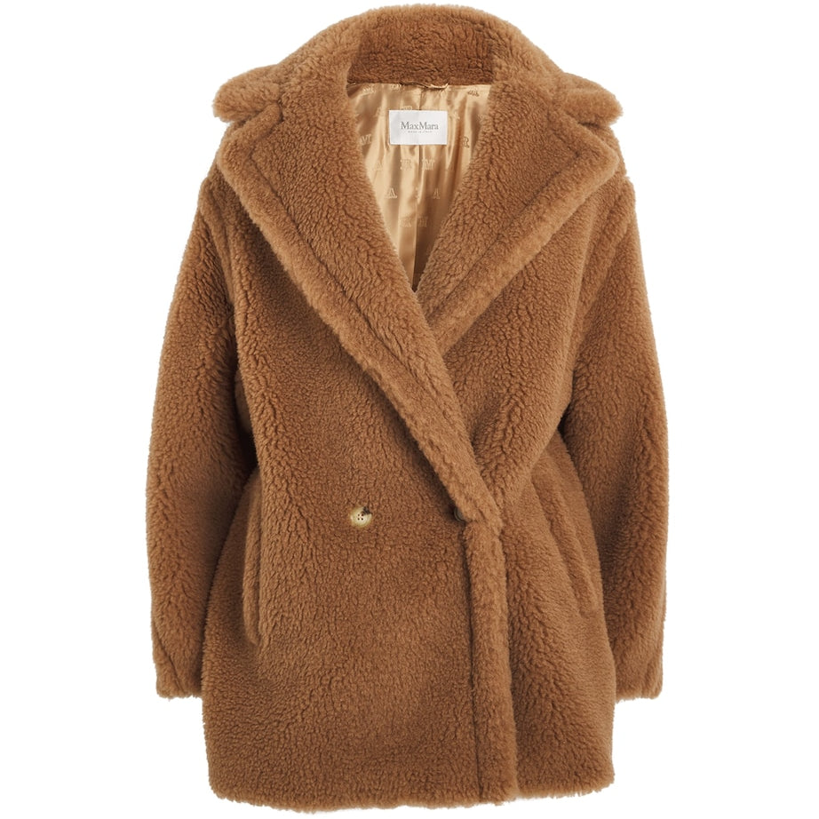 Alpaca-Blend Short Teddy Coat
