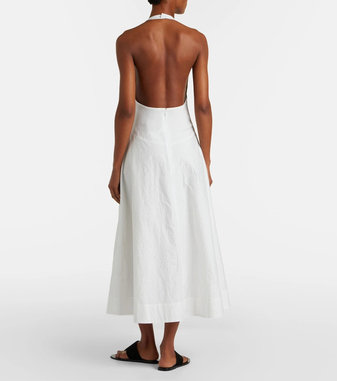 Róhe - Halterneck cotton-blend poplin midi dress