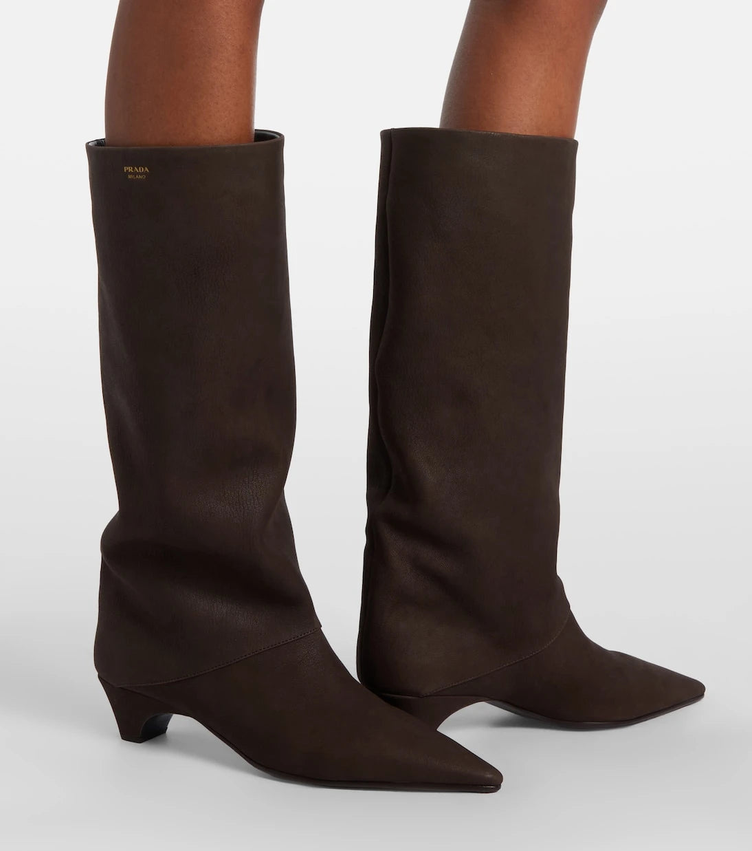 Prada - Leather knee-high boots