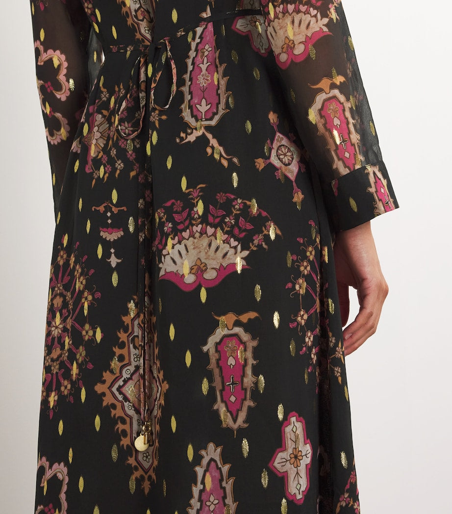 Silk Dylan Midi Dress BLACK