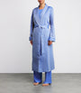Blue Cotton Contrast-Trim Robe