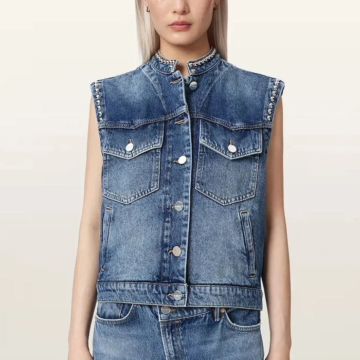 AllSaints елек дамски от деним MAV