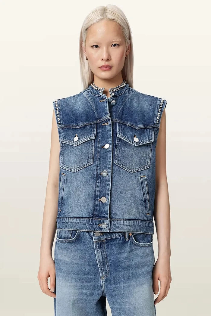 AllSaints елек дамски от деним MAV