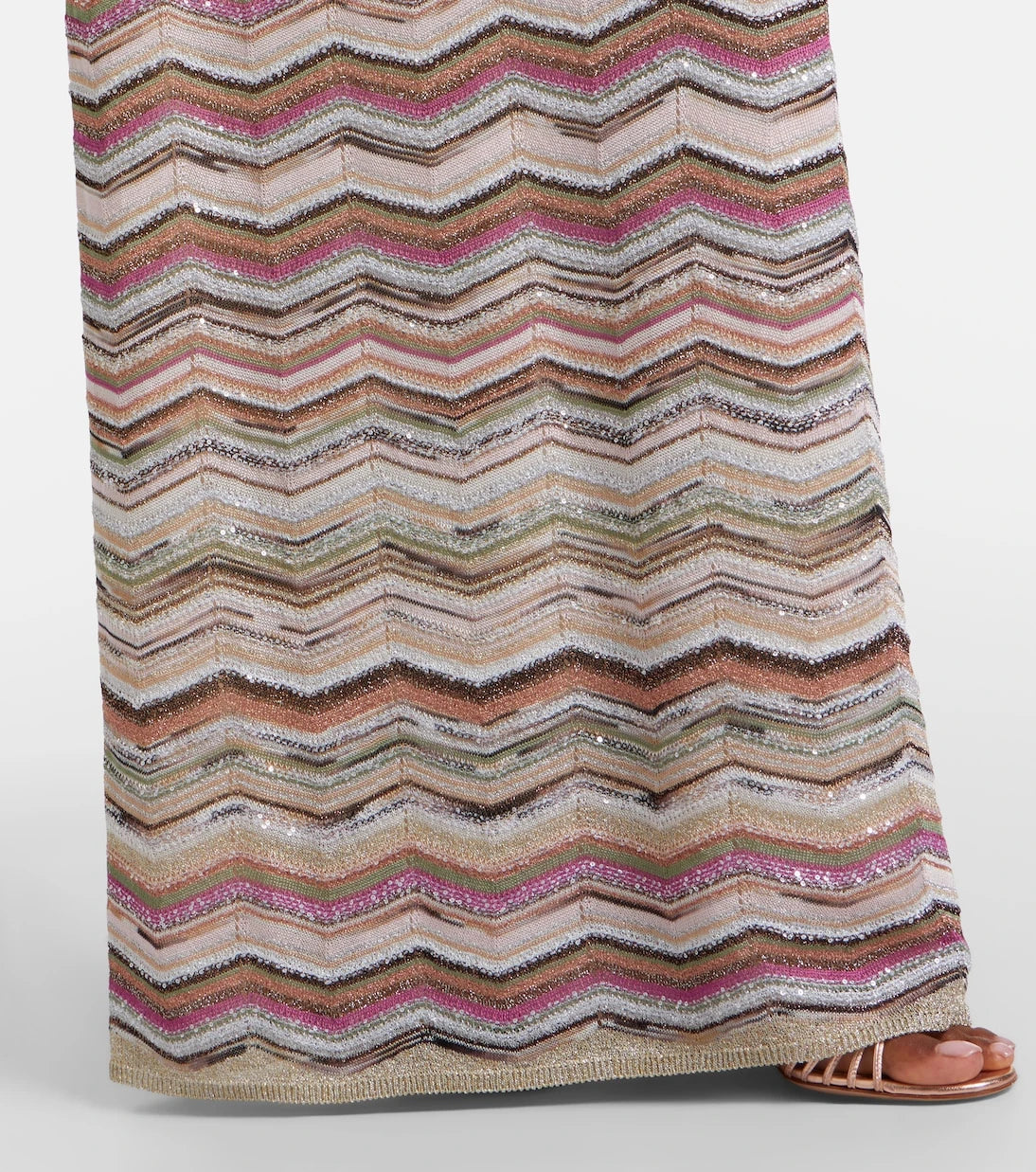 Missoni - Zigzag halterneck sequined lamé maxi dress