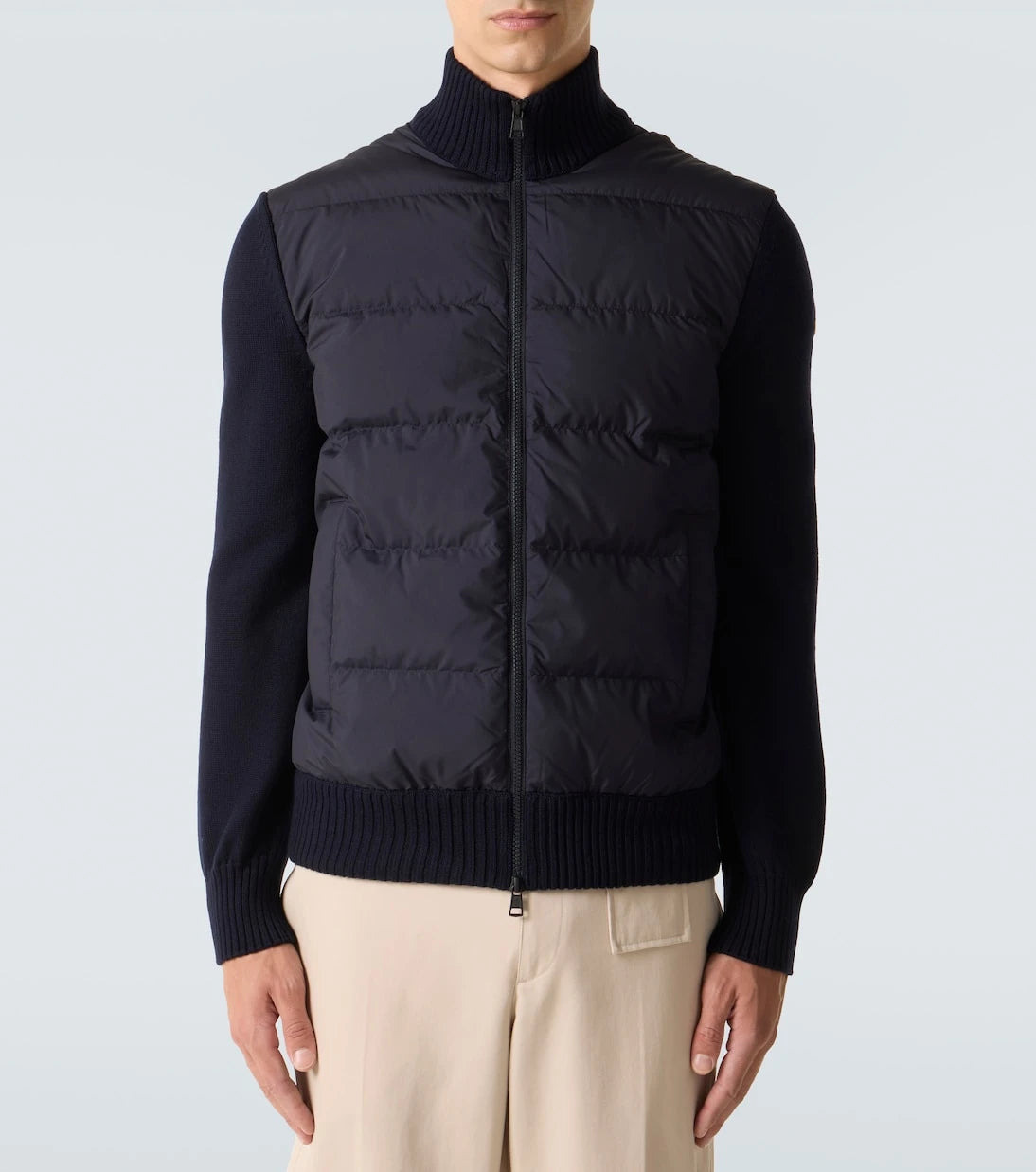Moncler - Down-paneled wool cardigan