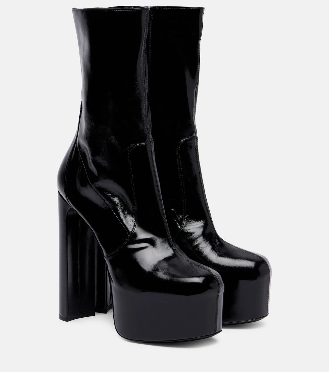 Saint Laurent - Billy 95 leather platform mid-calf boots