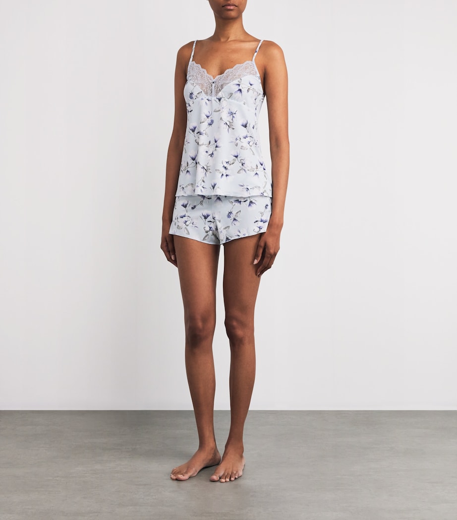 Fantasie Blue Lace-Trim Floral Lucia Pyjama Shorts
