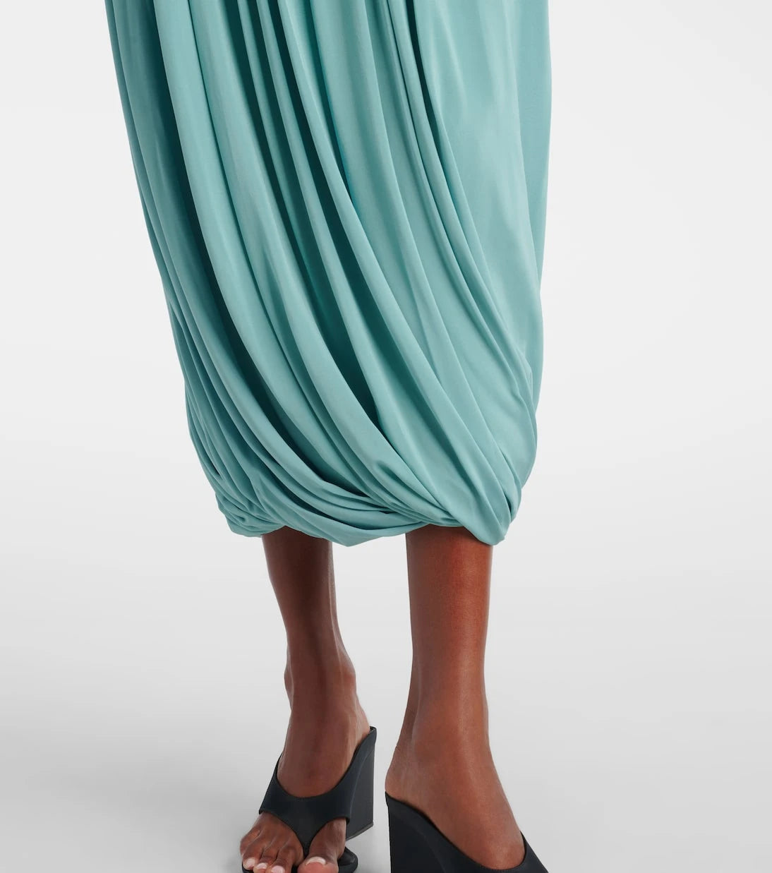 Alaïa - Gathered jersey midi skirt