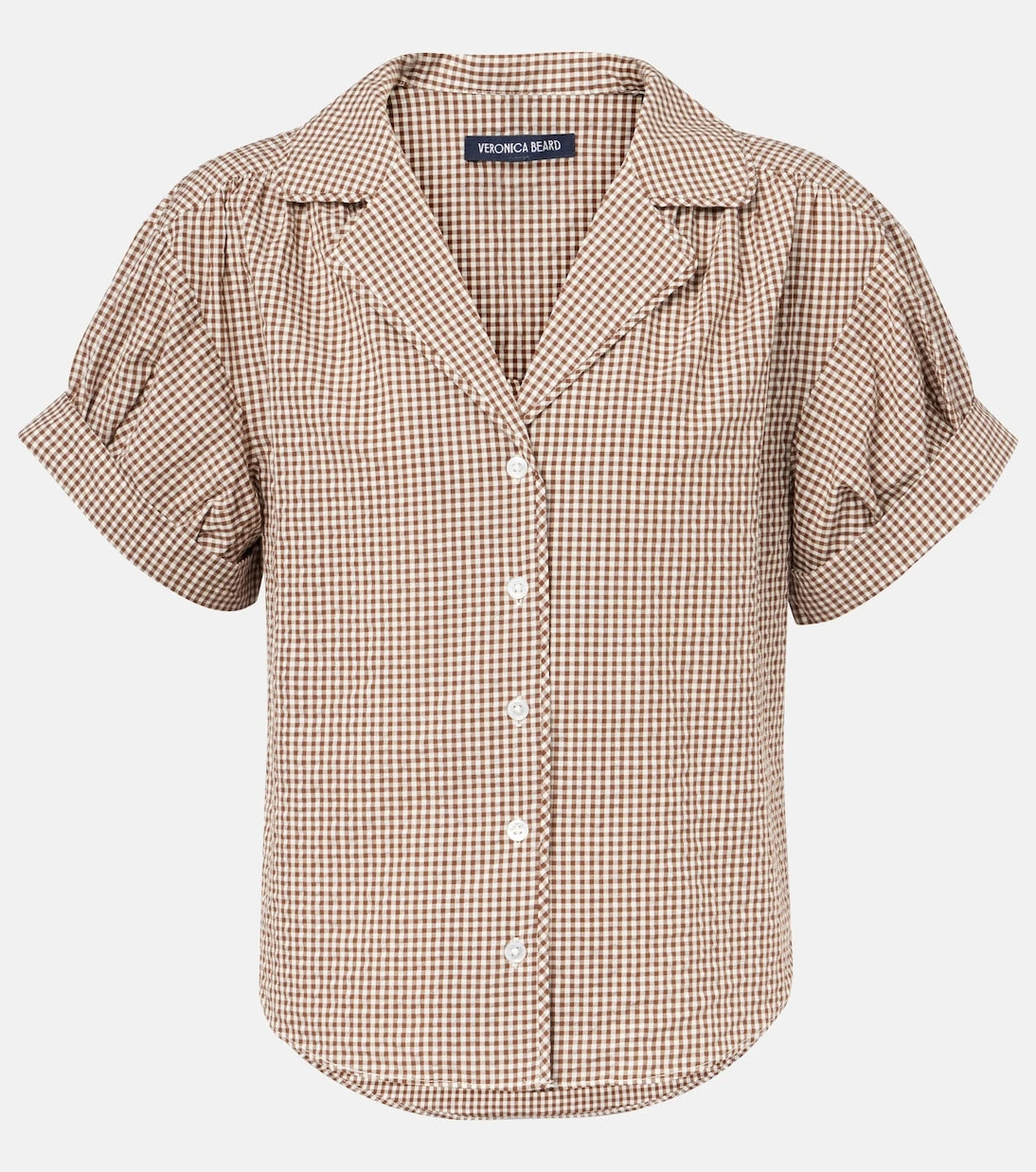 Veronica Beard - Ilene gingham cotton-blend shirt